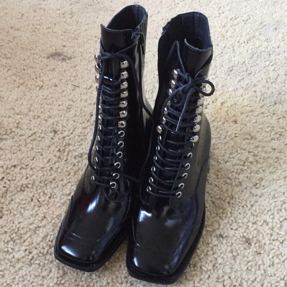 Jeffrey Campbell Lace Up square toe boots - Picture 2 of 5